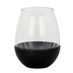 Hill Interiors Neris Large Candle Holder With Glass Goblet - L14 X W14 X H18 Cm - Black - thumbnail 1