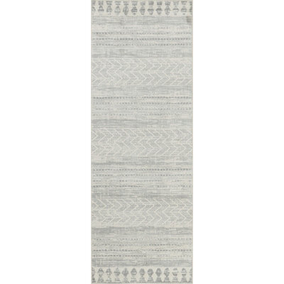 Livabliss Roma-Modern Grey Off-White Charcoal Living Dining Bedroom Rug 80 X 220 Cm Easy Care, Non Shedding - image 1