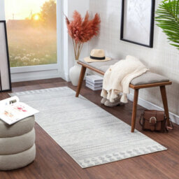 Livabliss Roma-Modern Grey Off-White Charcoal Living Dining Bedroom Rug 80 X 220 Cm Easy Care, Non Shedding - thumbnail 2