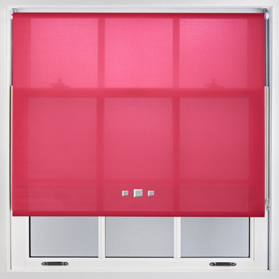 Furnished Trimmable Roller Blind With Triple Square Eyelets And Metal Fittings - Fuchsia Daylight Shade (W)150Cm X (L)210Cm