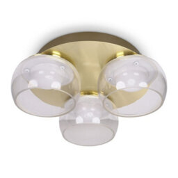 Valuelights Alissa Brushed Gold Ip44 3 Way Clear Glass Integrated Led Ceiling Light - thumbnail 4