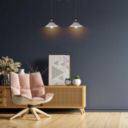 Industrial 2 Heads Spider Pendant Fitting 22Cm White Light Shade Vintage  Flush Mount Adjustable Ceiling Lamp - thumbnail 3
