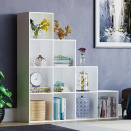 Lassic Vida Designs Durham White 10 Cube Staircase Storage Unit Bookcase Organiser