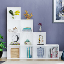 Lassic Vida Designs Durham White 10 Cube Staircase Storage Unit Bookcase Organiser - thumbnail 3