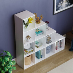 Lassic Vida Designs Durham White 10 Cube Staircase Storage Unit Bookcase Organiser - thumbnail 4