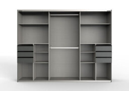 Divac 3 Door Sliding Wardrobe With Drawers And Black Glass 270Cm - thumbnail 3