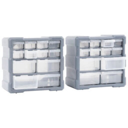 Berkfield Durable Multi-Drawer Organisers With 12 Drawers 2 Pcs 26.5X16X26 Cm - thumbnail 4