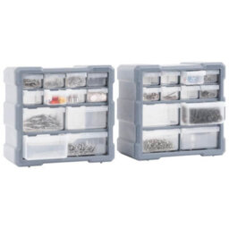 Berkfield Durable Multi-Drawer Organisers With 12 Drawers 2 Pcs 26.5X16X26 Cm - thumbnail 5