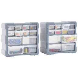 Berkfield Durable Multi-Drawer Organisers With 12 Drawers 2 Pcs 26.5X16X26 Cm - thumbnail 6