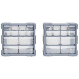 Berkfield Durable Multi-Drawer Organisers With 12 Drawers 2 Pcs 26.5X16X26 Cm - thumbnail 1