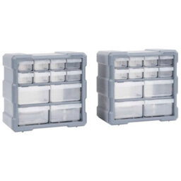 Berkfield Durable Multi-Drawer Organisers With 12 Drawers 2 Pcs 26.5X16X26 Cm - thumbnail 2