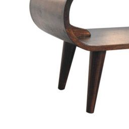 Artisan Furniture Solid Wood Amaya Light Walnut Coffee Table, Open Storage, Nordic Legs, Dark Brown - thumbnail 8