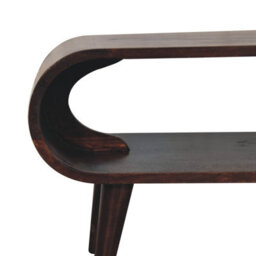 Artisan Furniture Solid Wood Amaya Light Walnut Coffee Table, Open Storage, Nordic Legs, Dark Brown - thumbnail 5