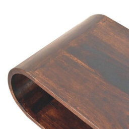 Artisan Furniture Solid Wood Amaya Light Walnut Coffee Table, Open Storage, Nordic Legs, Dark Brown - thumbnail 6