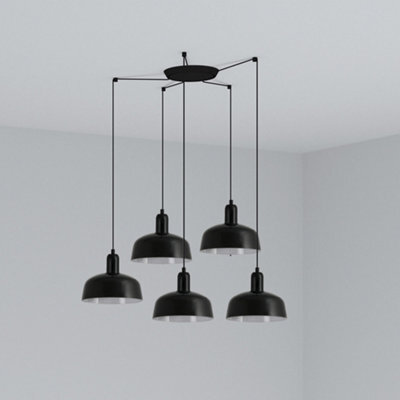 Luminosa Lighting Luminosa Tatawin Small 5 Light Black Cluster Drop Pendant Lamp