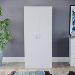 Lassic Vida Designs Riano White 2 Door Wardrobe (H)1700mm (W)760mm (D)470mm - thumbnail 3