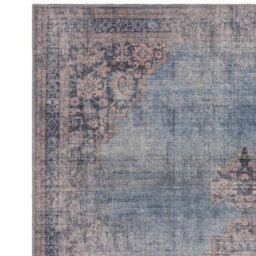 Traditional Blue Persian Bordered Abstract Floral Easy To Clean Rug For Living Room Bedroom & Dining Room-120Cm X 170Cm - thumbnail 3