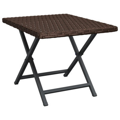 Vidaxl Folding Table Brown 45X35X32 Cm Poly Rattan - image 1