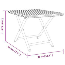 Vidaxl Folding Table Brown 45X35X32 Cm Poly Rattan - thumbnail 7