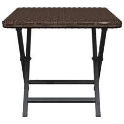 Vidaxl Folding Table Brown 45X35X32 Cm Poly Rattan - thumbnail 4