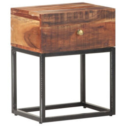 Berkfield Bedside Table 40X30X50 Cm Rough Acacia Wood - thumbnail 7