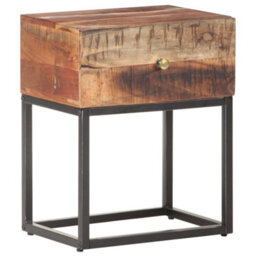 Berkfield Bedside Table 40X30X50 Cm Rough Acacia Wood - thumbnail 8