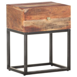 Berkfield Bedside Table 40X30X50 Cm Rough Acacia Wood - thumbnail 9