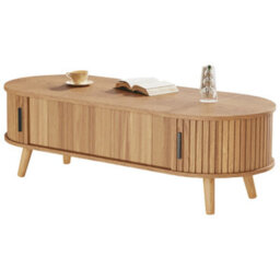 Btm Lift Top Oval Coffee Table With Hidden Storage, Height Adjustable Centre Table, Space Saving Sofa Side Table, Natural Wood - thumbnail 8