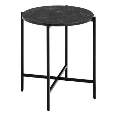 Furniture To Go Lamoine Round Side Table In Matt Black - image 1