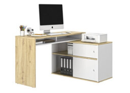 Diagone Oak & White Modular Desk - thumbnail 2