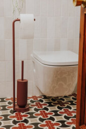 Cosmic Toilet Brush With Toilet Roll Holder, Award-Winning Design, Black, Geyser Collection - thumbnail 4