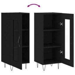 Berkfield Classic Sideboard Black 34.5X34X90 Cm Engineered Wood - thumbnail 9