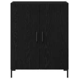 Berkfield Sideboard With Wall Cabinet Black Oak Engineered Wood - thumbnail 8