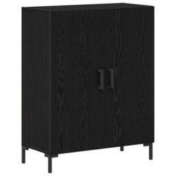 Berkfield Sideboard With Wall Cabinet Black Oak Engineered Wood - thumbnail 6