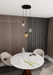 Emibig Lighting Emibig Istar Pendant Lamp  3 X E27 Black With Transparent, Graphite And Amber Shade - thumbnail 3