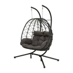 Breeins Outdoor & Indoor 2-Seater Swing Hanging Egg Chair With Metal Stand, Foldable Hanging Chair - thumbnail 3