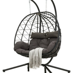 Breeins Outdoor & Indoor 2-Seater Swing Hanging Egg Chair With Metal Stand, Foldable Hanging Chair - thumbnail 4