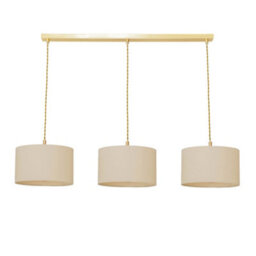 Valuelights Reni Cream Shade 3 Drop Bar Gold Diner Ceiling Pendant Light With Bulbs - thumbnail 2