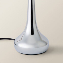 Valuelights Teardrop Pair Of Chrome Touch Table Lamps With Grey Shade And Bulbs - thumbnail 6