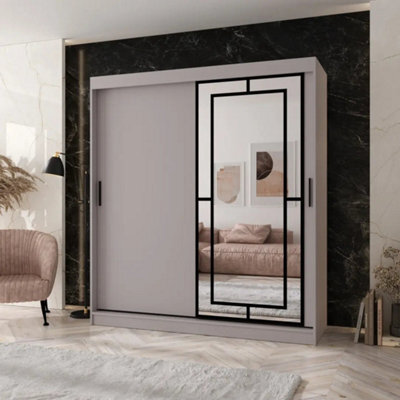 Arten Modena 180Cm Cashmere Mirrored Sliding Wardrobe For Soft, Spacious Neutral Storage - image 1