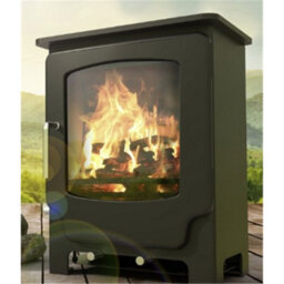 Marlborough Modern Metallic Black 4.3Kw Defra Multifuel Stove + Direct Air Box - thumbnail 2