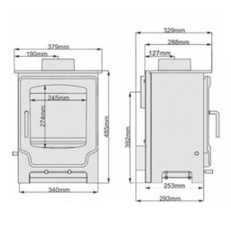 Marlborough Modern Metallic Black 4.3Kw Defra Multifuel Stove + Direct Air Box - thumbnail 3