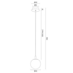 Luminosa Lighting Luminosa Almiros Globe Pendant Ceiling Light White-Brown (Marble Colour), Chocolate Brown, Gold Wire - thumbnail 6