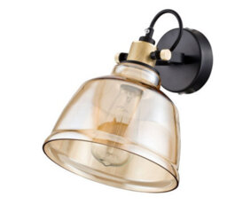 Luminosa Lighting Luminosa Irving Wall Lamp Black With Glass Shade, 1 Light, E27 - thumbnail 5