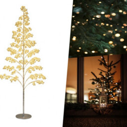 Pegdev - Pdl Outdoor Led Christmas Tree 210Cm 1200 Warm White Lights Gold Balls Resin Base 5M Cable - thumbnail 5
