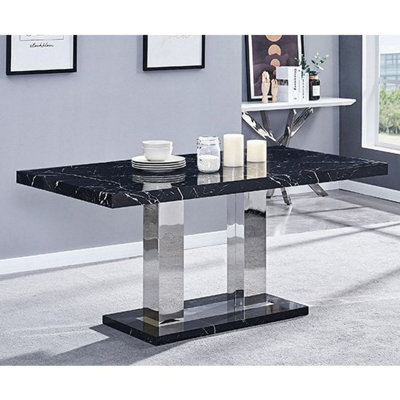Furniture in Fashion Candice High Gloss Dining Table In Milano Marble Effect - image 1