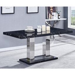 Furniture in Fashion Candice High Gloss Dining Table In Milano Marble Effect - thumbnail 1