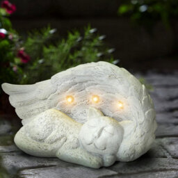 Taylor & Brown Cat Memorial Stone With Solar Lightssympathy Gift, Outdoor Grave Marker, Garden Decor Tombstone Statue - thumbnail 1