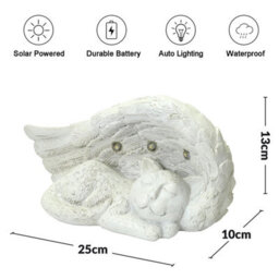 Taylor & Brown Cat Memorial Stone With Solar Lightssympathy Gift, Outdoor Grave Marker, Garden Decor Tombstone Statue - thumbnail 2