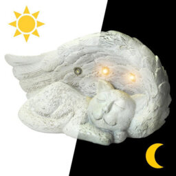 Taylor & Brown Cat Memorial Stone With Solar Lightssympathy Gift, Outdoor Grave Marker, Garden Decor Tombstone Statue - thumbnail 5